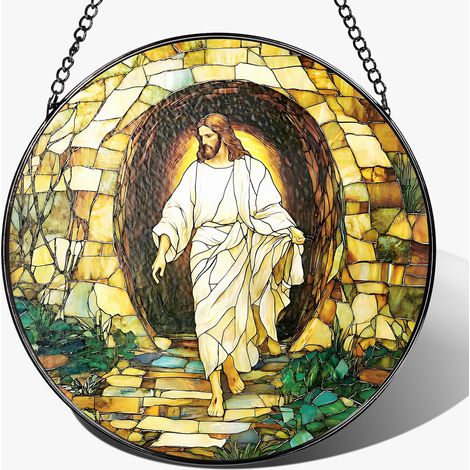 Attrape-soleil religieux en vitrail – Décor intérieur 20 cm