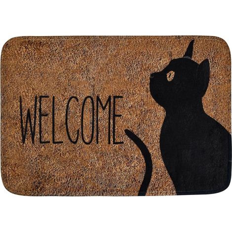 Bienvenue Paillasson, 60x40CM - Intérieur/Extérieur, Lavable, Antidérapant, Personnalisé, Entrée, Couloir, Terrasse, Chien (1/5)