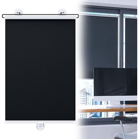 Lot de 2 stores occultants avec ventouses, pare-soleil télescopiques sans perçage, 45 × 125 cm (1/2)