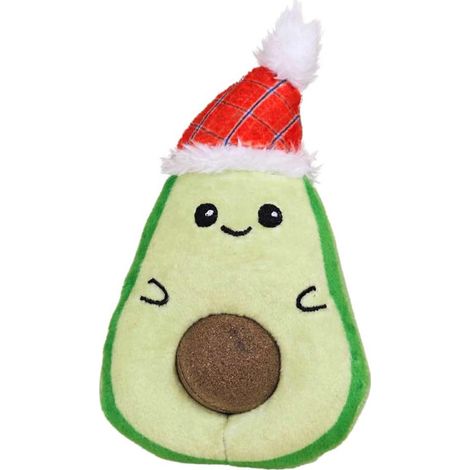 Nobby Hundespielzeug Xmas Plüsch Avocado mit Catnip Ball 13 cm grün