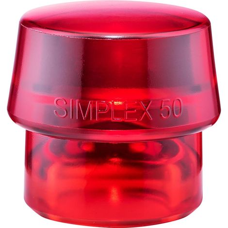 Tête de marteau à tête simpleX, diamètre 50 mm, en plastique rouge dur