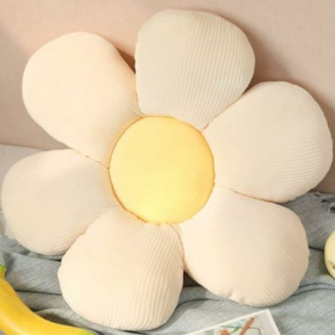 Daisy Floor Pillow Cute Oversized Chair Cushion Home Decor Gift for Kids Girls (White Daisy, 20 x 20 Inch)