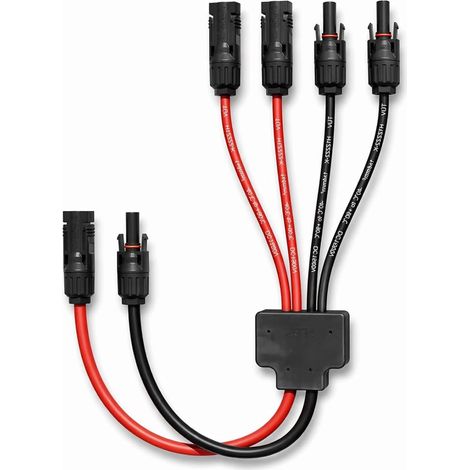 1PC Y Type Connecteur Solar, Raccord Parallèle Photovoltaïque Étanche IP68 30A DC1500V pour Câble 4mm²-6mm², Adaptateur Extérieur Panneau, Installation Rapide (1/5)