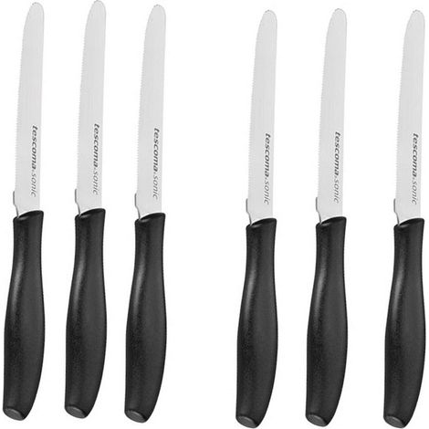 Coltello multiuso pezzi 6 Tescoma 862011 sonic acciaio inossidabile lama 12 cm colore nero (1/3)