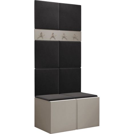Conjunto para recibidor Pinis IV, Polo 897, 186x84x46cm, Tapiz, Aglomerado laminado, Colocada, Montada en la pared (1/5)