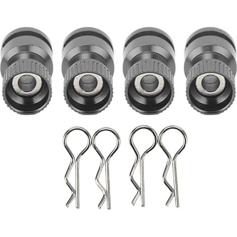 4 Pièces Support Magnétique de Carrosserie RC, Colonne de Montage pour Coques Métalliques, Localisateur de Trou pour Voitures Miniatures (Noir) (1/5)