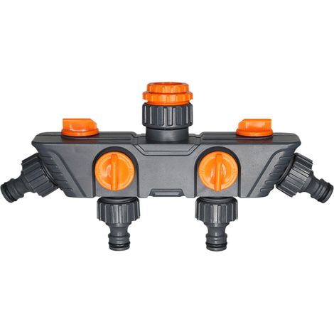 Séparateur de tuyau de jardin, connecteur de dérivation à 4 voies pour irrigation, valve séparatrice résistante à usage intensif, pour jardin extérieur, patio, serre, ferme et gazon