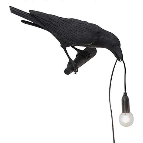 Applique murale Corbeau, Applique murale unique en forme d'oiseau de style gothique, idéale pour une chambre à coucher, un salon ou une maison de campagne. (1/5)