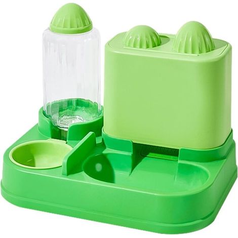 Distributeur Nourriture Eau Chat - 2-en-1 Gamelle Abreuvoir Gravité - Capacité 2 2 L Croquettes 1 L Eau - Pour Chats et Petits Animaux - 1 Pièce (1/5)