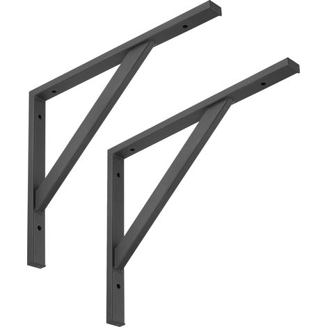 SO-TECH Schwerlastkonsole Schwerlastwinkel Regalwinkel Wandkonsole Stahl, Tragkraft 75 kg / Paar, 395 x 315 mm schwarz - 2 Stück