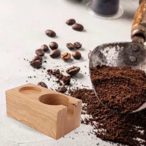 Kaffeetamperständer, Spender und Aufbewahrung aus Buchenholz, Kaffeebar-Zubehör für 58-mm-Tamper, Holzfarbe. (1/5)