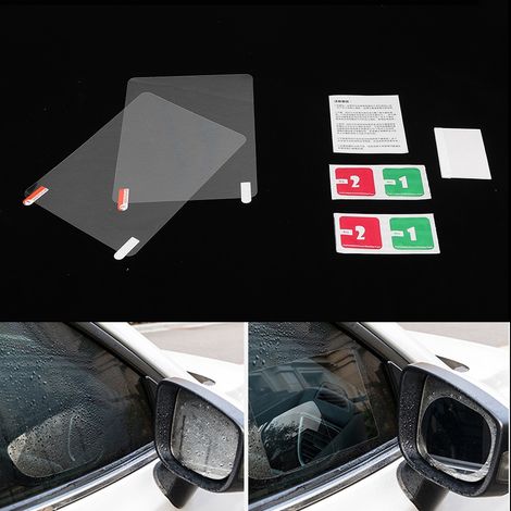 Antibeschlag- und wasserfeste Schutzfolie für Autoaußenspiegel, 2er-Pack, transparentes Rechteck 150 x 200 mm (1/5)