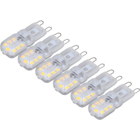 Ampoules G9 à intensité variable, protection des yeux, économie d'énergie, 14 LED, 3 W, pour lustres et lampes de table (lot de 6), lumière naturelle, 220 V (1/5)