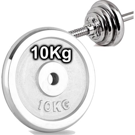 TRADE SHOP - Disco Olimpico In Acciaio Piastra Pesi Per Bilanciere Manubri Da 10 Kg Palestra -