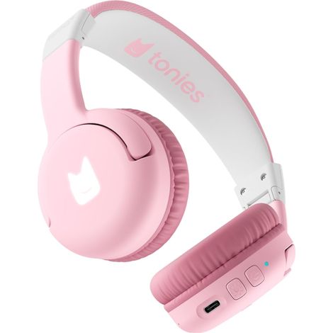 Casque pour Enfant, Compatible avec Toniebox 2, Pliable et Facile à Ranger, Écoute sans Fil grâce au Bluetooth, Limiteur de Volume, pour Enfant à partir de 3 Ans, Rose Fleur (1/5)