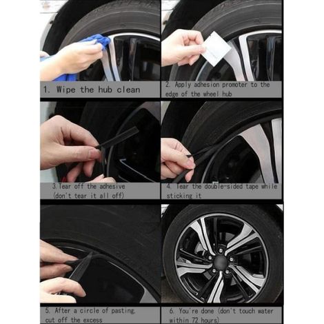 1pcs Bague de Protection de Jante,Anneau de Protection des Roues de Voiture, Autocollants de Jante de Voiture, Décorations de Jante (1/4)