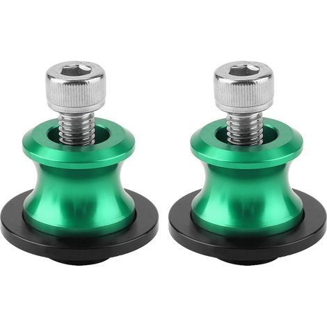 Lot de 2 Bobines Moto CNC 8mm Béquille Arrière Swingarm Axle Sliders Vert Support Stabilisateur (1/5)