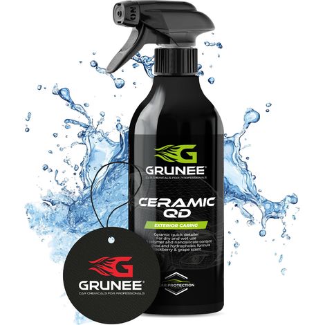 CERA LIQUIDA PER VETRI GRUNEE CERAMIC QD bagnata per auto + profumo NEWCAR OMAGGIO (1/2)