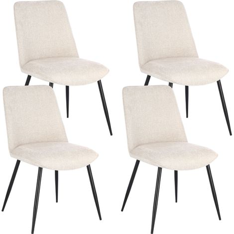Chaises de salle à manger en tissu beige (lot de 4) - CORINE (1/5)