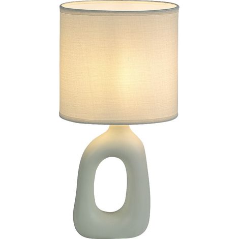 Lampe de table décorative Sylira blanche en céramique et textile E14 40W Rabalux (1/5)