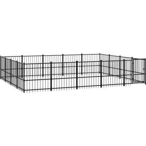 Maison Exclusive - Chenil d'extérieur pour chiens Acier 18,82 m²