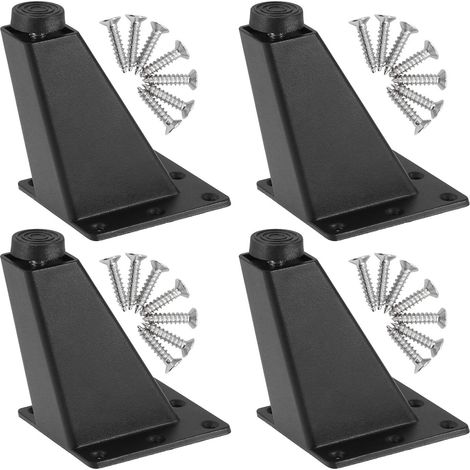 Lot De 4 Pieds De Meubles Réglables, Pieds Triangulaires Réglables De Meubles De Cuisine De Jambes De Meubles D'alliage,Noir (1/5)