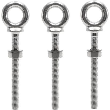 3 Pièces Anneau de Levage M8 x 80 mm Boulon à œil en Acier Inoxydable 304 Filetage Mâle Piton à Visser pour Fixation et Suspension (1/4)