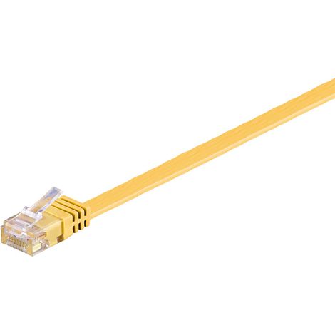 CAT 6 cavo patch piatto U/UTP, giallo, conduttore di rame (CU). Lunghezza del Cavo 0.5 m