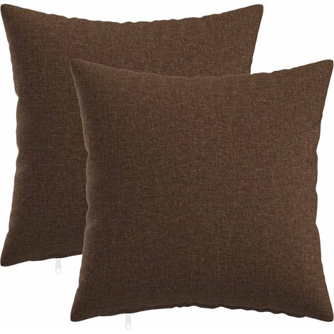 Coussin avec oreiller HEERLEN 2 pc Marron Tissu vidaXL