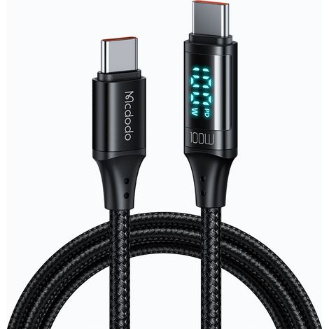 Cable Mcdodo con pantalla, carga rápida USB-C, USB tipo C, 5A, 100W, 1M (1/5)