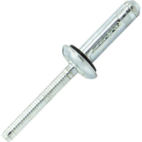 Boite de 250 rivets étoilés tête plate acier + rondelles d'étanchéité WESD Ø6,3x23,4mm (1/4)