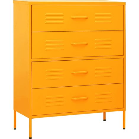 Maison Exclusive - Commode Jaune moutarde 80x35x101,5 cm Acier