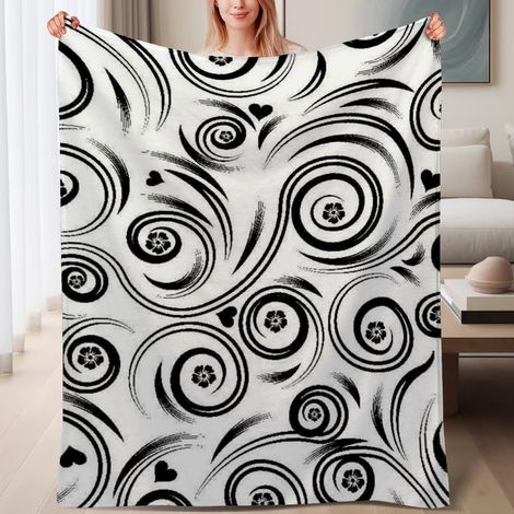 Couverture de lit en polaire, couverture légère et cosy en microfibre chaude pour le printemps, décoration de salon, cadeau pour femmes et hommes, 6080 pouces (1/4)