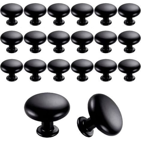 20 Maniglie per porte/cassetti 30mm Maniglie vintage Maniglie per mobili Maniglie per mobili da cucina (Nero) (FMY) - (1/5)