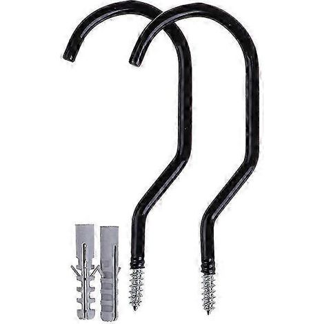 Lot de 10 crochets de rangement pour vélo en acier inoxydable standard, crochet mural pour vélo, noir (1/5)