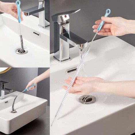 Lot de 3 Deboucheur Canalisation, Furet Deboucheur Evier Professionnel, Plomberie WC, Kit Debouchage Cheveux Douche Pince à Grif (1/4)