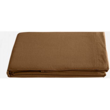 Palace-Flachbettlaken aus reiner, gewaschener Baumwolle, 63 Fäden/cm² Südwind - Palace Cognac - 270 x 290 cm für King Size Bett