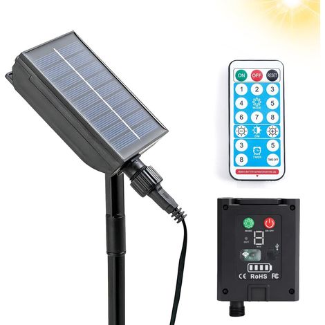 Kits de Boîtiers de Commande pour Panneaux Solaires,Kit de Panneau Solaire 1200 mAh,Panneau Solaire Pour Guirlande,8 Modes avec Télécommande,pour Guirlandes Lumineuses LED 3V (1/5)