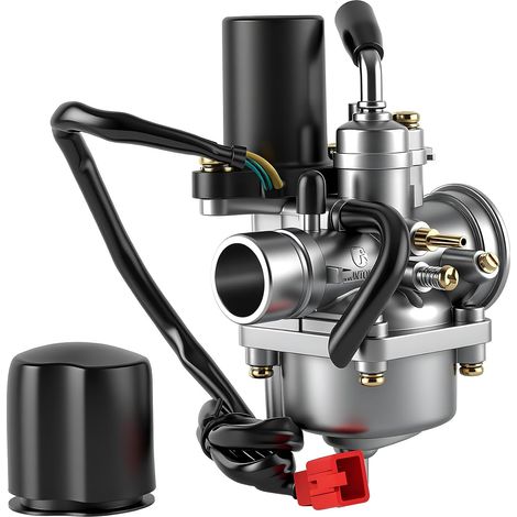 1 - Carburateur - Moteur 2 Temps - Avec Choke Électronique - Pour Cyclomoteur 50cc - Noir - 18 mm (1/5)