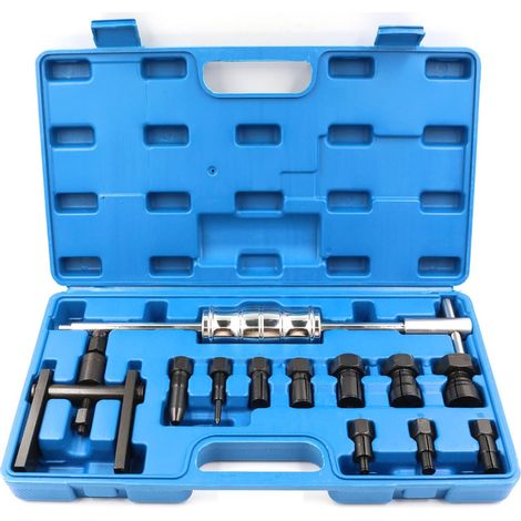 Lot de 12 extracteurs de roulement intérieur de vélo 8-32 mm avec extracteur à deux bras, pinces de serrage et marteau coulissant, trou caché intérieur, extracteur de roulement de roue (1/5)