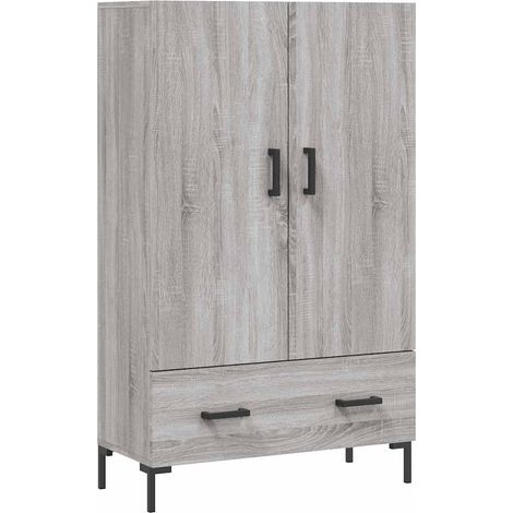 Maison La Vie - Buffet haut pour salon - Meuble de rangement sonoma gris 69,5x31x115 cm bois d'ingénierie bu1618 (1/5)