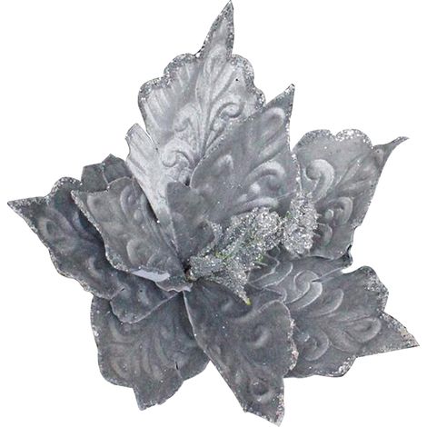 Fleur artificielle gris 28 x cm - espace vert embelli pour Noël - facile à manipuler au quotidien (1/5)
