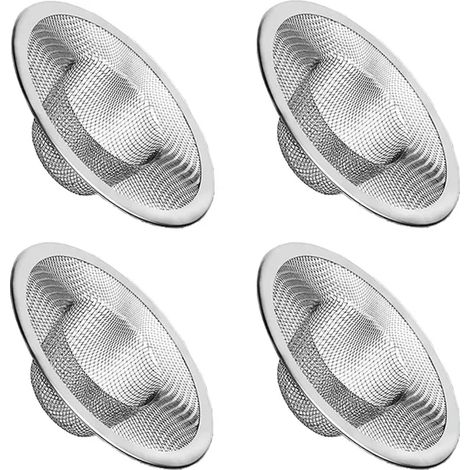 Filtre de vidange pour évier 11,5 cm – lot de 4 pièces en acier inoxydable – anti-obstruction pour cuisine et douche