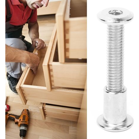 Kit de 10 paires d'écrous et vis à six pans creux de 12 mm en acier au carbone nickelé M6 x 35 (1/5)