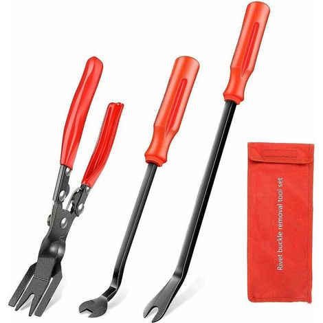 Set di 3 pinze per clip e rimozione elementi di fissaggio - Kit di riparazione per rivestimenti auto. (1/5)