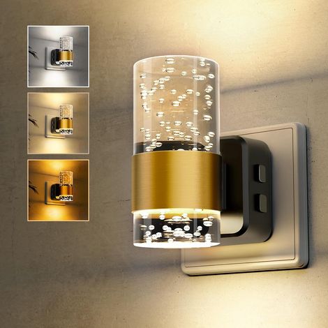 Veilleuse LED Prise Murale avec Capteur Crépusculaire, Veilleuse Enfant Dimmable 0-100 LM, 3CCT réglable, Éclairage de Nuit pour Couloir, Chambre, Escaliers, Cuisine, 1 Pièce (1/5)
