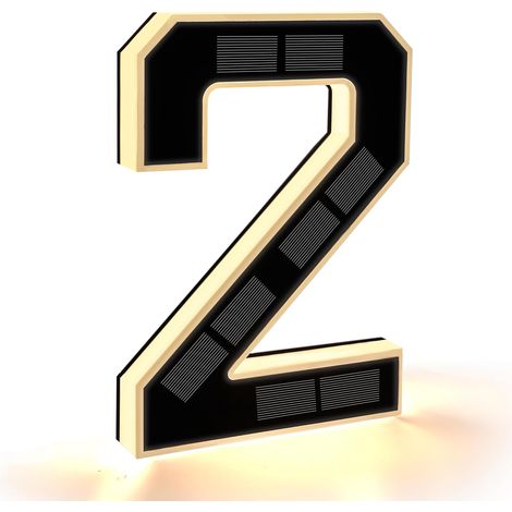 Numéro de Maison Lumineux Noir (2  Noir, 23 cm) Numero de Maison Exterieur Solaire Illuminé pour Extérieur étanche, Numero Porte, Plaque de Numéro de Maison Illuminée Solaire (1/5)