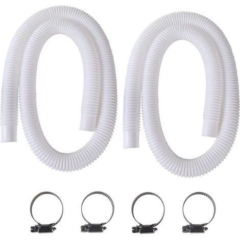 Tuyau de piscine 32 mm, 2 pièces tuyau de piscine hors sol, tuyau de remplacement de 150 cm pour Intex 330 GPH, 530 GPH et 1000 GPH (1/4)