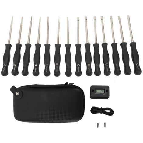 Kit 14 Outils Réglage Carburateur pour Moteurs 2 Temps Compatibles avec Tronçonneuses et Taille-Haies - Tachymètre Batterie Incluse- (1/5)