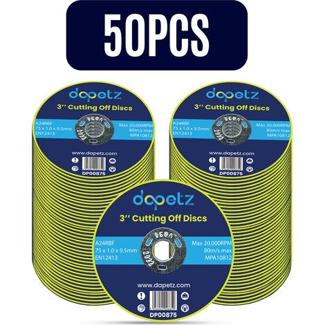 Dapetz ® Ultra-Thin Metal Cutting Discs 75mm Stainless Steel For Angle Grinder 75 x 1 x 9.5mm High Performance Grinder Discs With 9.5mm Bore For Precise Cutting & Smooth Grinding 50PCS (1/5)